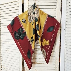 Vintage 90s Liz Claiborne Fall Colours Square Scarf